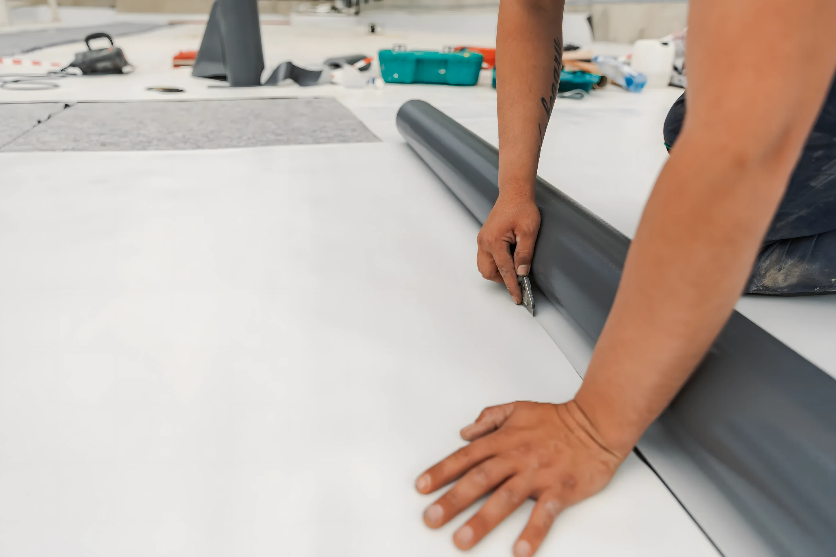 Cutting TPO with a utility knife