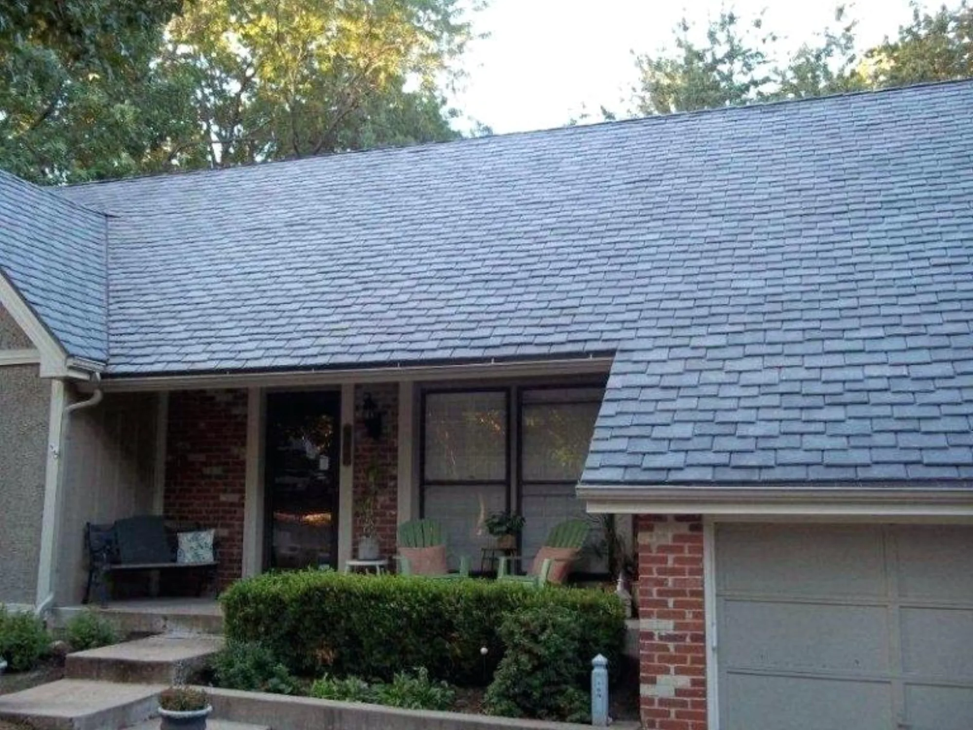 A finished slate roof on a historic Benton Park brick home