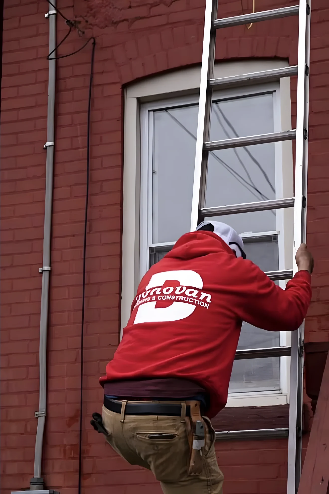 Ladder ready for a roof inspection
